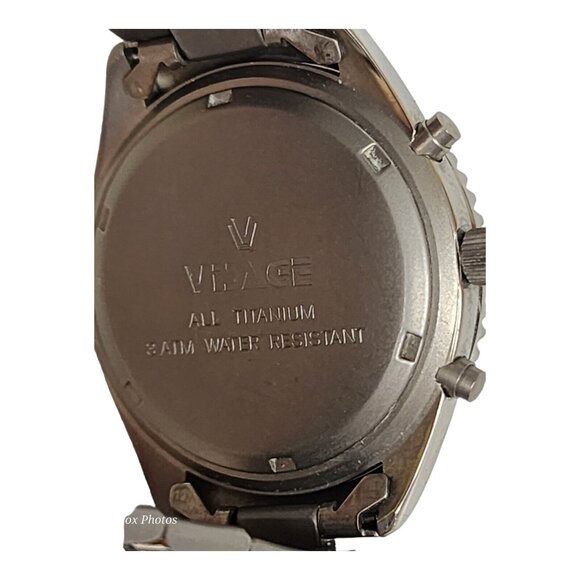 Vtg Visage Chronograph All Titanium Men's Watch 38mm Water Resistant New Battery - Picture 15 of 16